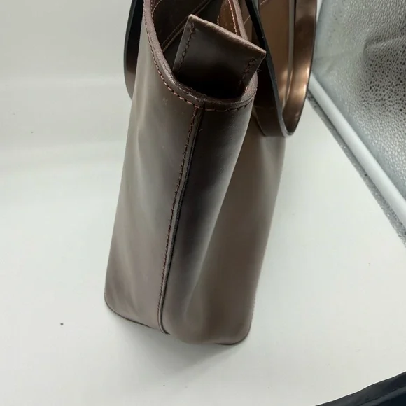 Vintage French Leather Lucite Handle Lamarthe Tote Old Money, - Picture 4 of 6